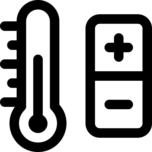 warm and cool temperature regulator icon
